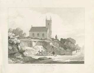 Iglesia de Stonnall: dibujo a pluma y lavado