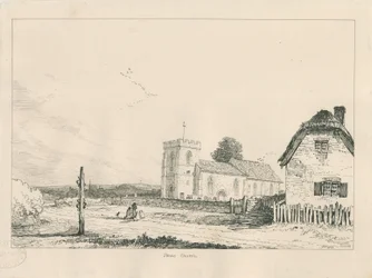 Iglesia de Stowe: dibujo a pluma y tinta