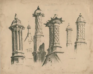 Thickbroom Hall ["Manley Hall"] - Remates y chimeneas