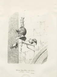 Tumba en la Iglesia de Biddulph - William Bowyer: dibujo a pluma y tinta