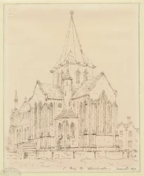 Wolverhampton - Iglesia de Santa María: dibujo a pluma, nd [?mediados del siglo XIX]