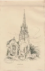 Iglesia de Wombourne: zincografía, nd [mediados del siglo XIX]