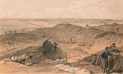 Foso del Malakoff, Batería Gervais y parte trasera de Redan, 1856