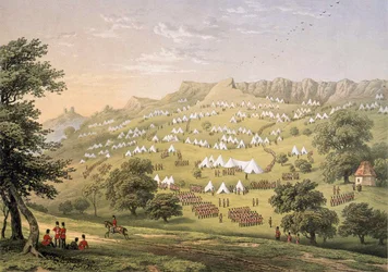 El campamento de la Legión Extranjera cerca de Hythe, Kent 1855