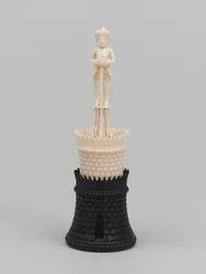 Torre negra, pieza de ajedrez, India