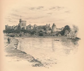 Castillo de Windsor desde el río, 1902