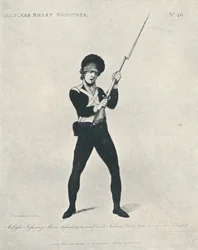 Un hombre de infantería ligera defendiéndose, 1798 1909