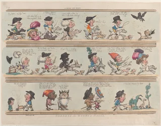 Caza de gatos pigmeos, Bordes para habitaciones y salones, Placa 9, 20 de junio de 1799