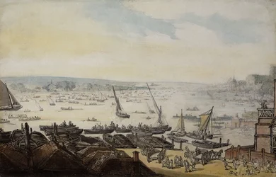 Una regata en el Támesis bajo Westminster