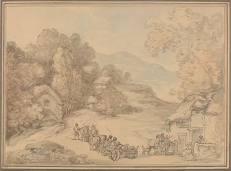 Un pueblo en un paisaje montañoso