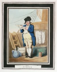 Un shipmaster, en la Royal Navy en el siglo XVIII, para alcanzar este rango, un hombre tenía que haber servido al menos un año como secretario del capitán, para escribir el correo y el diario de a bordo, el comisario estaba a cargo de las reservas de la ti