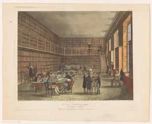 Biblioteca de la Institución Real de Londres Royal Institution, Albemarle Street (título sobre el objeto)