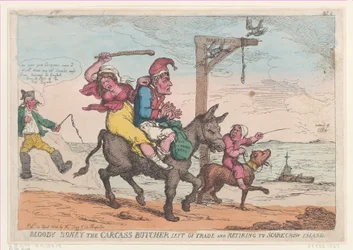 Bloody Boney el Carnicero Carroñero Izquierdo del Comercio y Retirándose a la Isla del Espantapájaros, 12 de abril de 1814