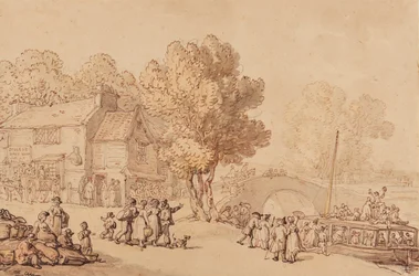 Embarcando en un bote de ferry, c.1810