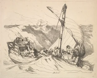 Barco en una tormenta en el mar, 1784-88