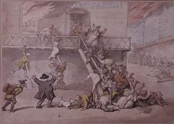 El teatro Cockburn en llamas