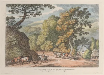 Cabaña al pie de la montaña Router Cornwall, de Vistas en Cornwall, 12 de abril de 1812