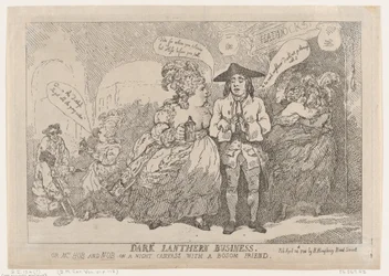 Negocio de Linterna Oscura, o, Sra. Hob y Nob en una Lona Nocturna con un Amigo Íntimo, 24 de abril de 1784