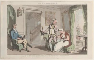 Don Michele preparándose para su expedición triunfal, de Nápoles y la Campagna..., 1 de junio de 1815