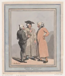 Comerciantes holandeses esbozados en Ámsterdam, 4 de abril de 1796