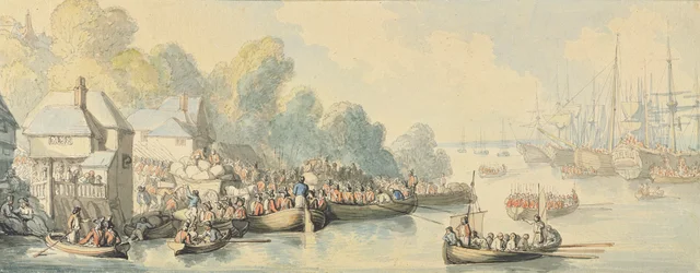 Embarque en Southampton el 20 de junio después de la Acción de Lord Howe - Versión B, c.1794