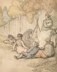 Gitanos cocinando al aire libre