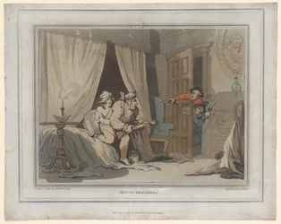 Ladrones de casas, grabado hecho por Thomas Molten, 1791
