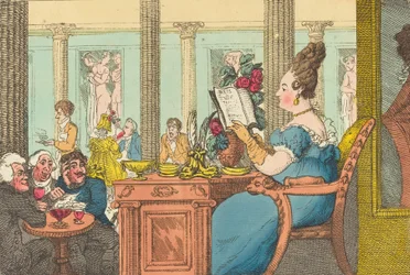 La Belle Limonaudiere en el Café des Mille Colonnes, Palais Royal, París, 1814
