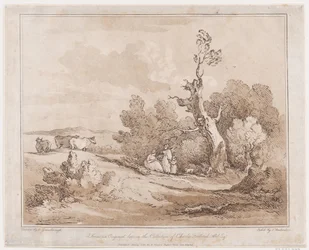 Paisaje con figuras recogiendo leña bajo árboles retorcidos, 21 de mayo de 1789