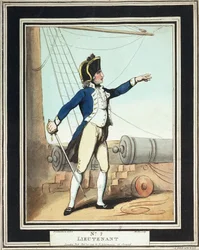 Teniente, guardiamarina de la Royal Navy en el siglo XVIII