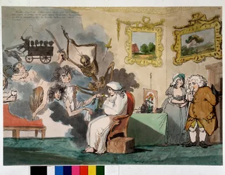 Enfermedad mental y visiones: el hipocondrio - dibujo de Rowlandson