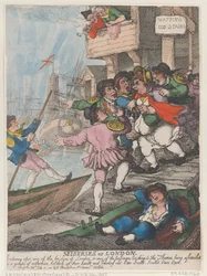 Las penurias de Londres: Al cruzar cualquiera de los puentes de Londres o cualquiera de los pasajes que conducen al Támesis, uno se ve asaltado por un grupo de barqueros que alzan las manos y gritan a voz en cuello: «Remos. Remos. Remos. Remos».