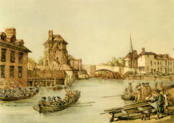 Vista norte del estudio de Friar Bacon en Oxford, finales del siglo XVIII, 1943