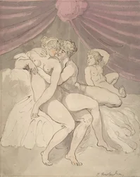 Pareja desnuda abrazándose, 1780-1827