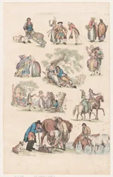Placa 14, Contornos de figuras, paisajes y ganado...para el uso de los aprendices, 1 de junio de 1790