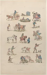 Placa 1, contornos de figuras, paisajes y ganado... para el uso de los aprendices, marzo 8, 1790