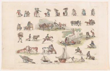 Placa 2, Contornos de Figuras, Paisajes y Ganado...para el Uso de Aprendices, 8 de marzo de 1790