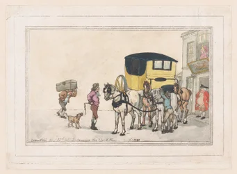 Chicos de correos y caballos de correos en la posada White Hart, 15 de diciembre de 1787