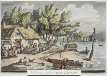 «Bocetos de la naturaleza», de Rowlandson: Vista cerca de Newport, Isla de Wight