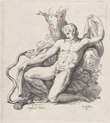 Serpiente atacando a un hombre desnudo