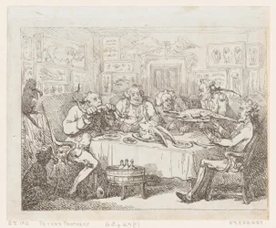 Sir Joseph Banks a punto de comer un caimán 