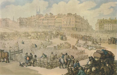 Mercado de carne de Smithfield, c. 1816, 1944