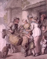 El vendedor de manzanas: horneando y hirviendo manzanas
