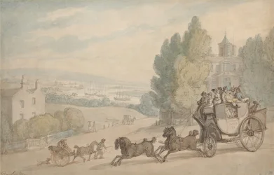 La diligencia de Canterbury a Dover pasando por el castillo de Vanbrugh