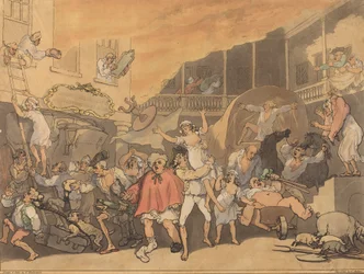 El patio de la posada en llamas, 1791