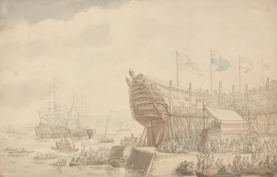El Lanzamiento del H.M.S. Hibernia 1804