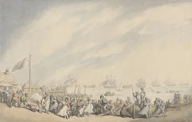 El regreso de la flota a Great Yarmouth después de la derrota de los holandeses en 1797, c.1797