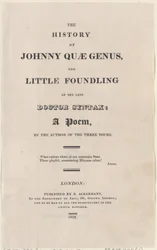 Página del título, de La historia de Johnny Quae Genus, el pequeño expósito del difunto doctor