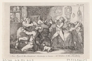 Tom Jones y el posadero, Partridge y Susan, la Sra. Waters y la posadera, de La historia, 1792