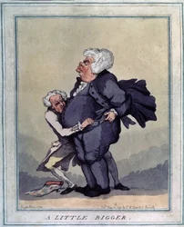 Un poco más grande. Dibujo de Thomas Rowlandson (1756-1827). Aguafuerte y acuarela, 41 x 31,9 cm